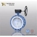 PFA Coating Double Flange Butterfly Valve